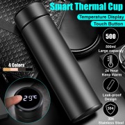 Smart Cup Flask With LED Temperature Display Hot and Cold Mode - Black