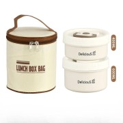 Premium Insulated Lunch Box Set with Thermal Carry Bag- 2 Layer | Stainless Steel Food Container for Office, School & Travel